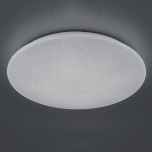 Plafoniera LED bianca Kato Ø 60 cm con effetto cielo stellato.