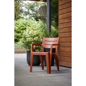 Sedia da giardino senza cuscino con braccioli Julie terra