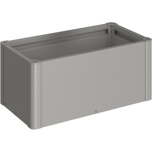 Biohort Aiuola rialzata Belvedere Mini, Misura 100, Grigio quarzo metallizzato. Aiuola rialzata in metallo per giardino e balcone.