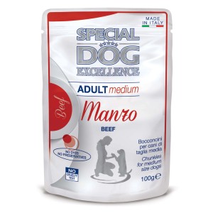 Special Dog Excellence Adult Medium cibo umido per cani con manzo, busta da 100g.