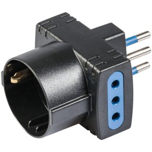 Adattatore multiplo nero t.b.t. per prese.