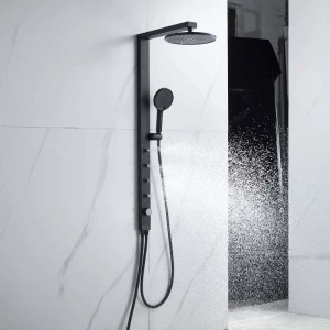 Colonna doccia Aura 3 getti deviatore a 3 vie con bodyjets nero