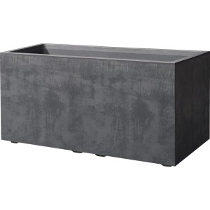 Fioriera Deroma Millennium antracite, 79x39x39 cm, effetto pietra. Ideale per interni ed esterni.