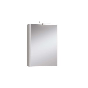 Specchiera rettangolare con illuminazione per il bagno.