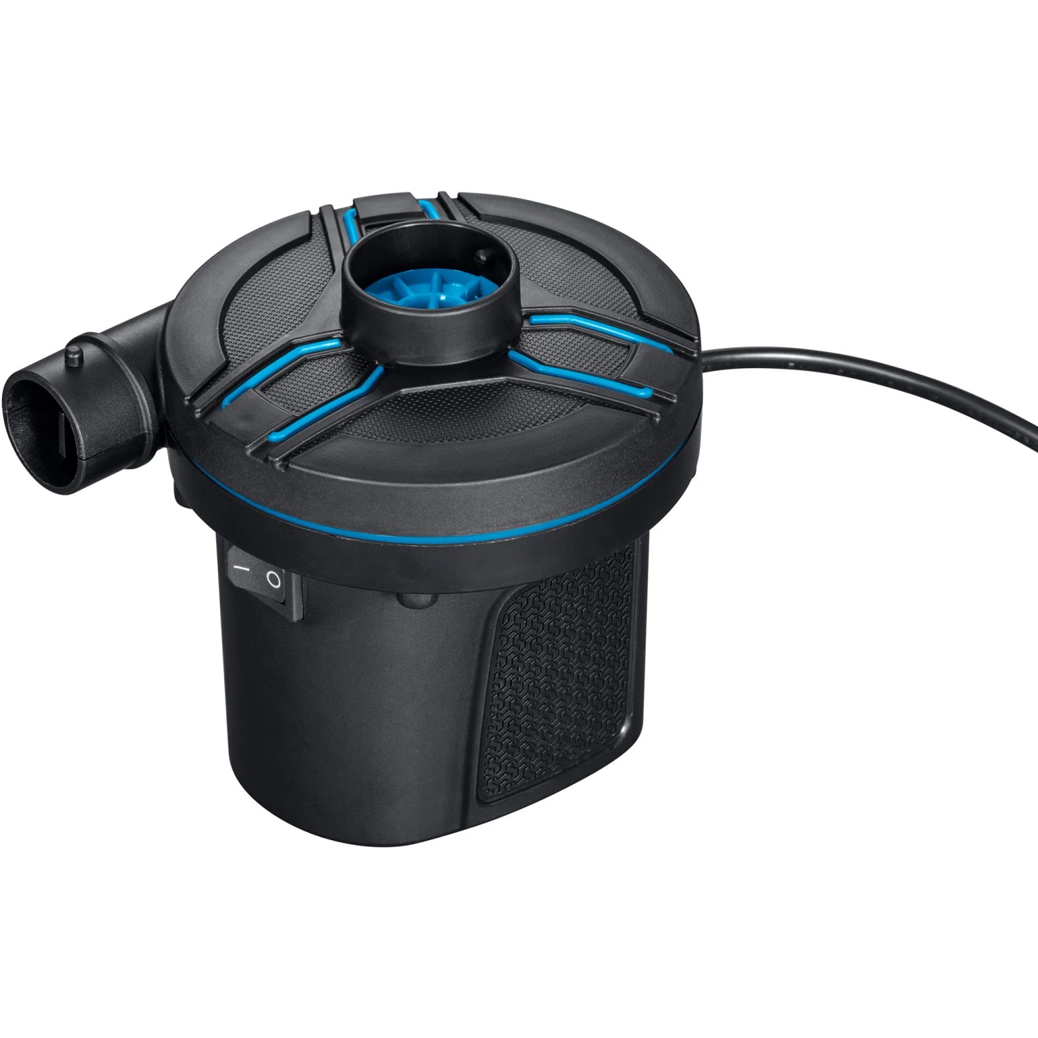 Pompa elettrica Bestway PowerTouch (220-240V) nera con dettagli blu.