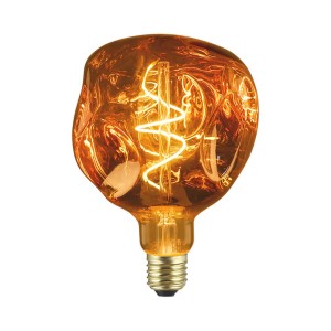 Lampadina LED E27 decorativa con luce bianca calda e design accattivante.