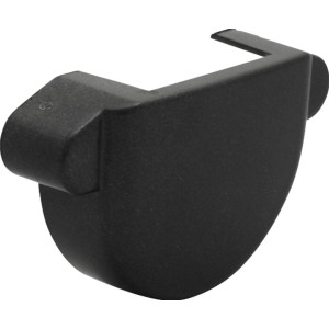 Terminale per grondaia Marley RG 75, antracite metallizzato, per grondaie in plastica semicircolari.