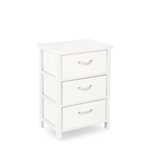 Como' t.b.t. bianca con 3 cassetti e maniglie in corda.