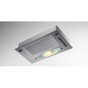 Cappa da incasso t.b.t. argentata con illuminazione e filtro.