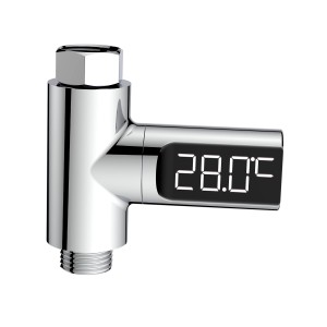 Accessorio doccia t.b.t. con display digitale della temperatura.