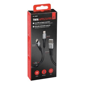 t.b.t. Cavo USB Twin Apple 8 Pin per accessori interni auto.