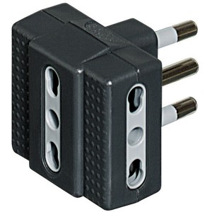 Adattatore multiplo nero t.b.t. per prese.