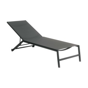 Lettino prendisole con ruote in alluminio e textilene 195x70x34 cm