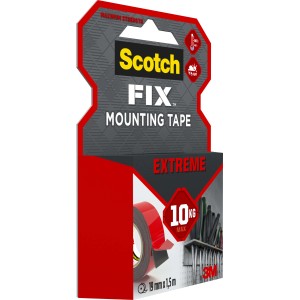Scotch-Fix Nastro di montaggio Extreme, 19 mm x 1,5 m, nastro adesivo forte per interni ed esterni.