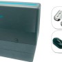 Set t.b.t. per automazione porte garage con motore, telecomandi, luce di segnalazione e cremagliera.