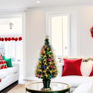 Albero di Natale artificiale con fibre ottiche multicolor 100 cm