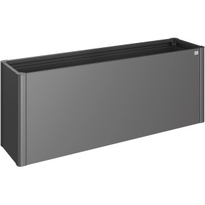 Aiuola rialzata in metallo Biohort, grigio scuro metallizzato, 77x201x53cm. Ideale per giardino e terrazza.