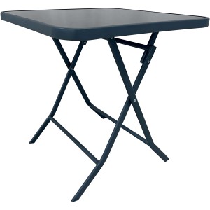 Tavolo da giardino quadrato pieghevole in antracite scuro. Ideale per balconi e terrazze.