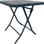 Tavolo da giardino quadrato pieghevole in antracite scuro. Ideale per balconi e terrazze.