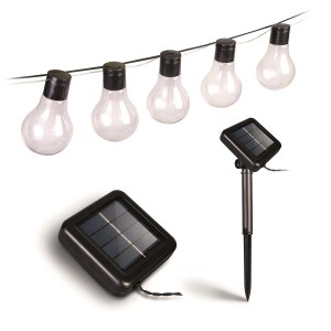 t.b.t. Catena luminosa solare con lampadine e pannello solare.
