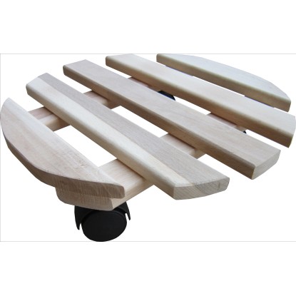 Carrello portapiante liscio rotondo Ø 30 cm faggio
