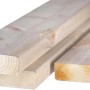 Listoni per pavimentazioni esterne in legno chiaro, dettaglio della testata.