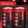 Confezione di due batterie alcaline Mono D, adatte per torce e giocattoli.