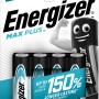 Confezione da 4 batterie alcaline AA Energizer Max Plus. Energia a lunga durata per dispositivi ad alta potenza.
