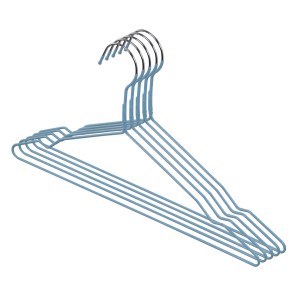 Appendiabiti in metallo verniciato di blu per organizer armadio.