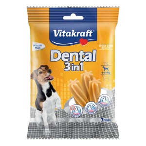 Vitakraft Dental 3in1 snack per cani, 7 pezzi. Snack per l'igiene dentale dei cani.