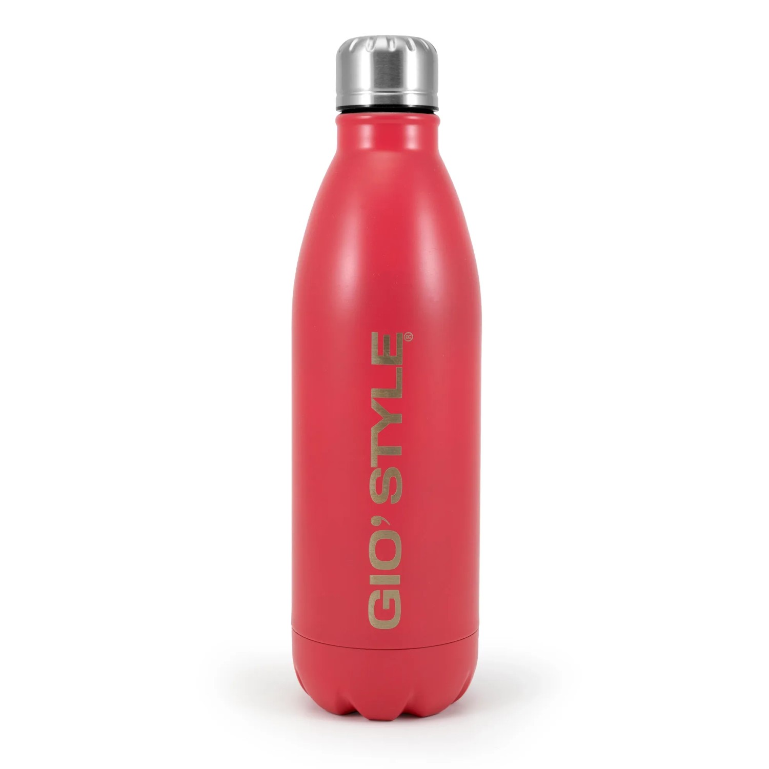 Borraccia rossa t.b.t. per campeggio e outdoor con tappo argentato.