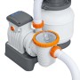 Pompa filtro a sabbia Bestway con timer, 5.678 l/h, per piscine. Sistema di filtraggio con pompa, serbatoio e tubi.