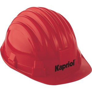 Casco da cantiere rosso Kapriol per la protezione della testa.