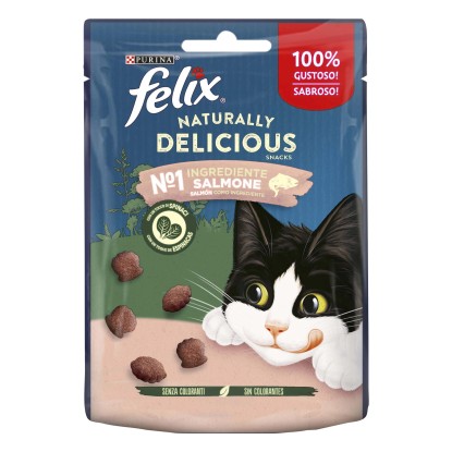 Snack per gatti Felix Naturally Delicious al salmone 50 g