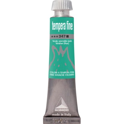Colore tempera fine verde smeraldo 20 ml