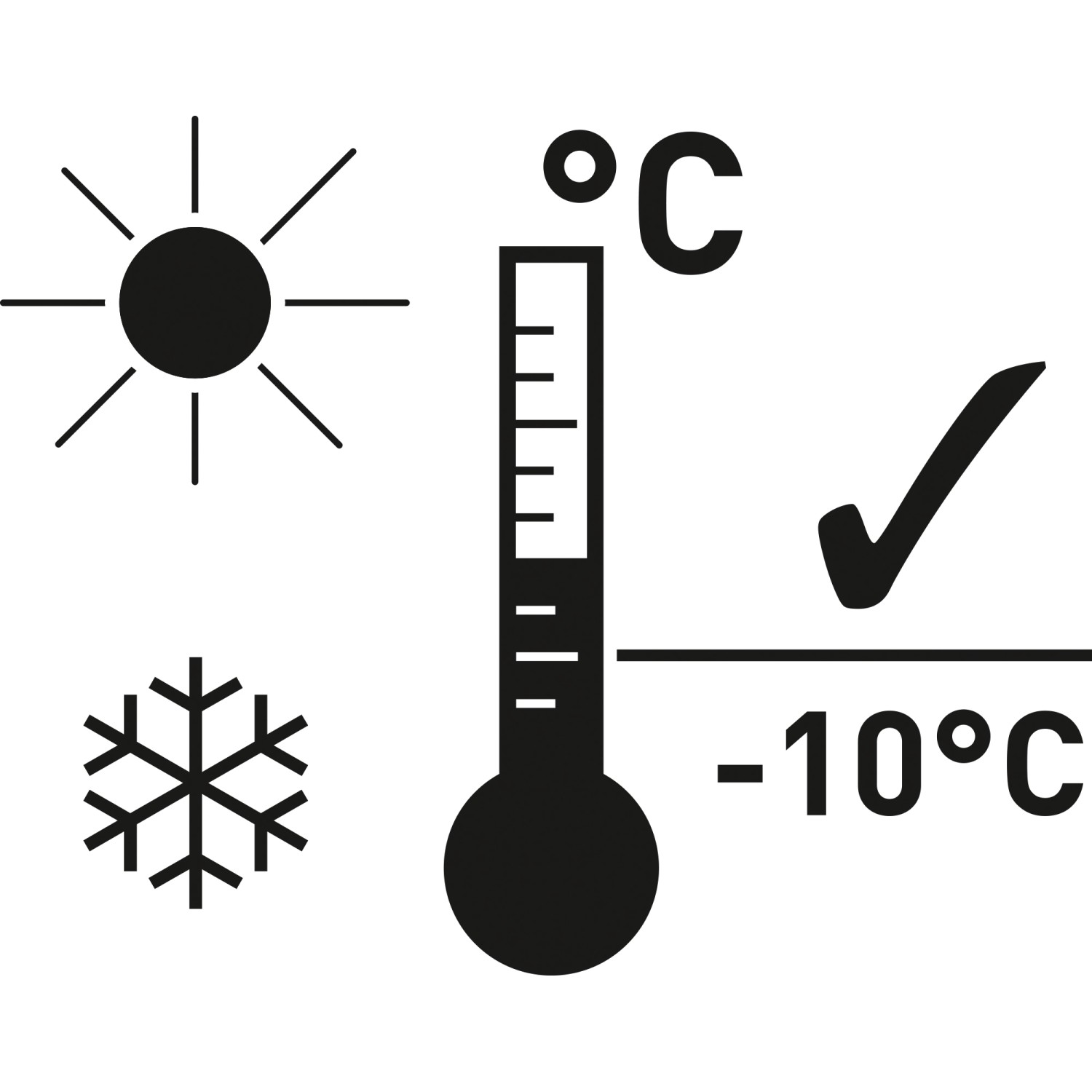Simbolo di resistenza al gelo fino a -10°C per vasi e fioriere.