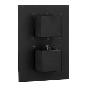 Piastra esterna per box termostatico Idrostile serie Limonar nero opaco