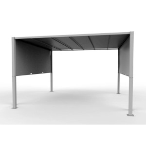 Gazebo grigio con pannelli laterali, accessori per il tuo giardino.