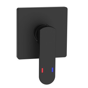 Miscelatore doccia t.b.t. nero con indicatore di temperatura.