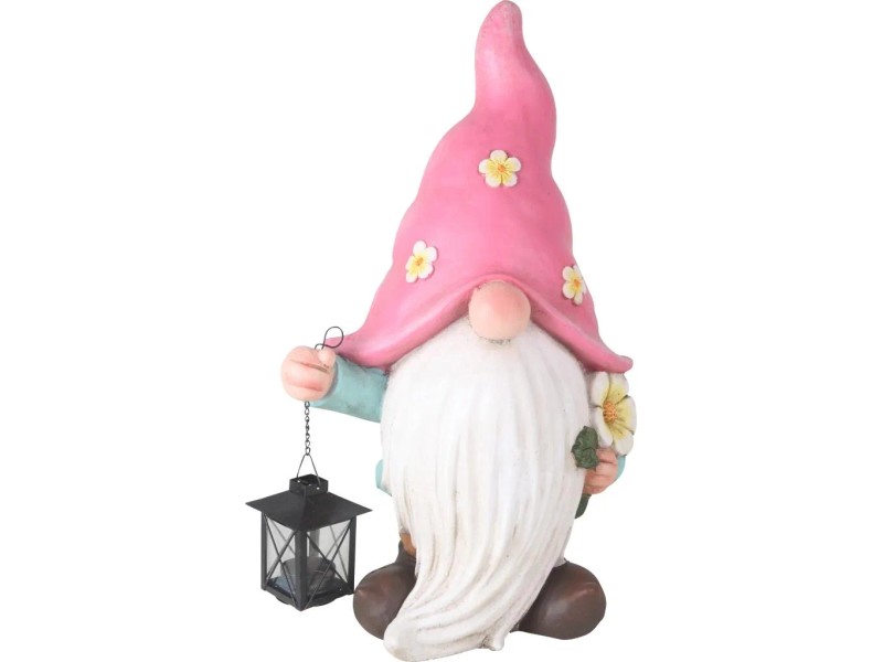 Decoro Giardino Nano Con Cappello Rosa E Lanterna Acquista Da OBI - Foto 9