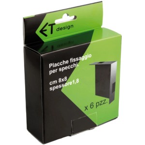 Confezione di placche per fissaggio specchi (6 pezzi). Accessori per specchi.