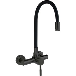 Rubinetto da cucina parete bocca elastica Idrostile nero