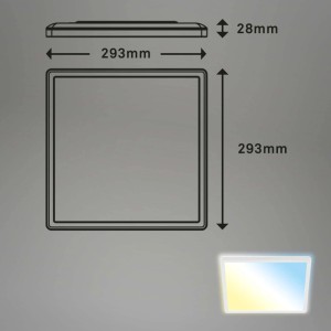 Plafoniera LED Slim 2400lm CCT 2700-6500K 29x29 cm Bianca