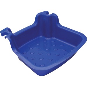Accessorio blu per piscina: t.b.t. in plastica con rilievi.