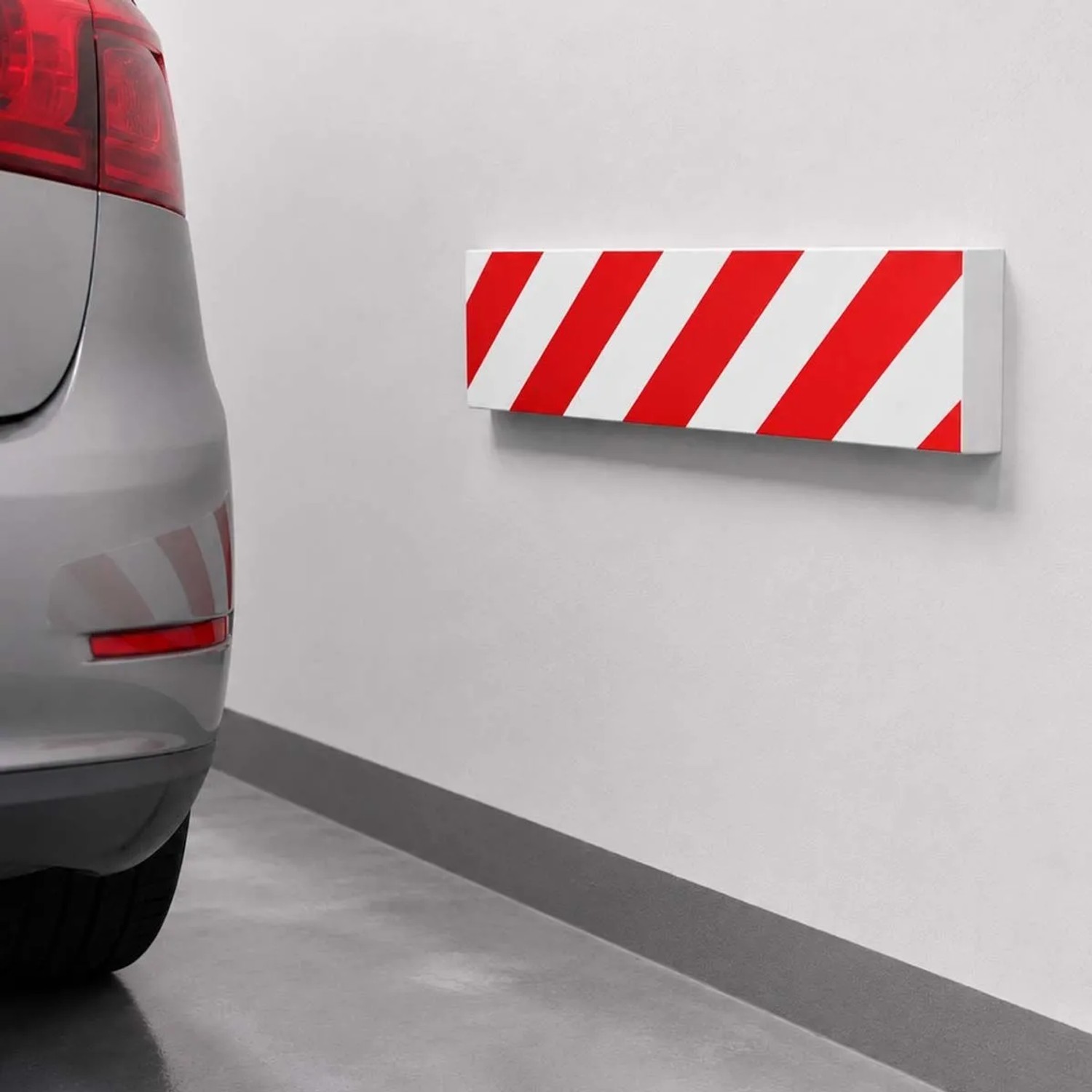 Paracolpi garage angolare adesivo 20x50x1,5 cm bianco rosso_3
