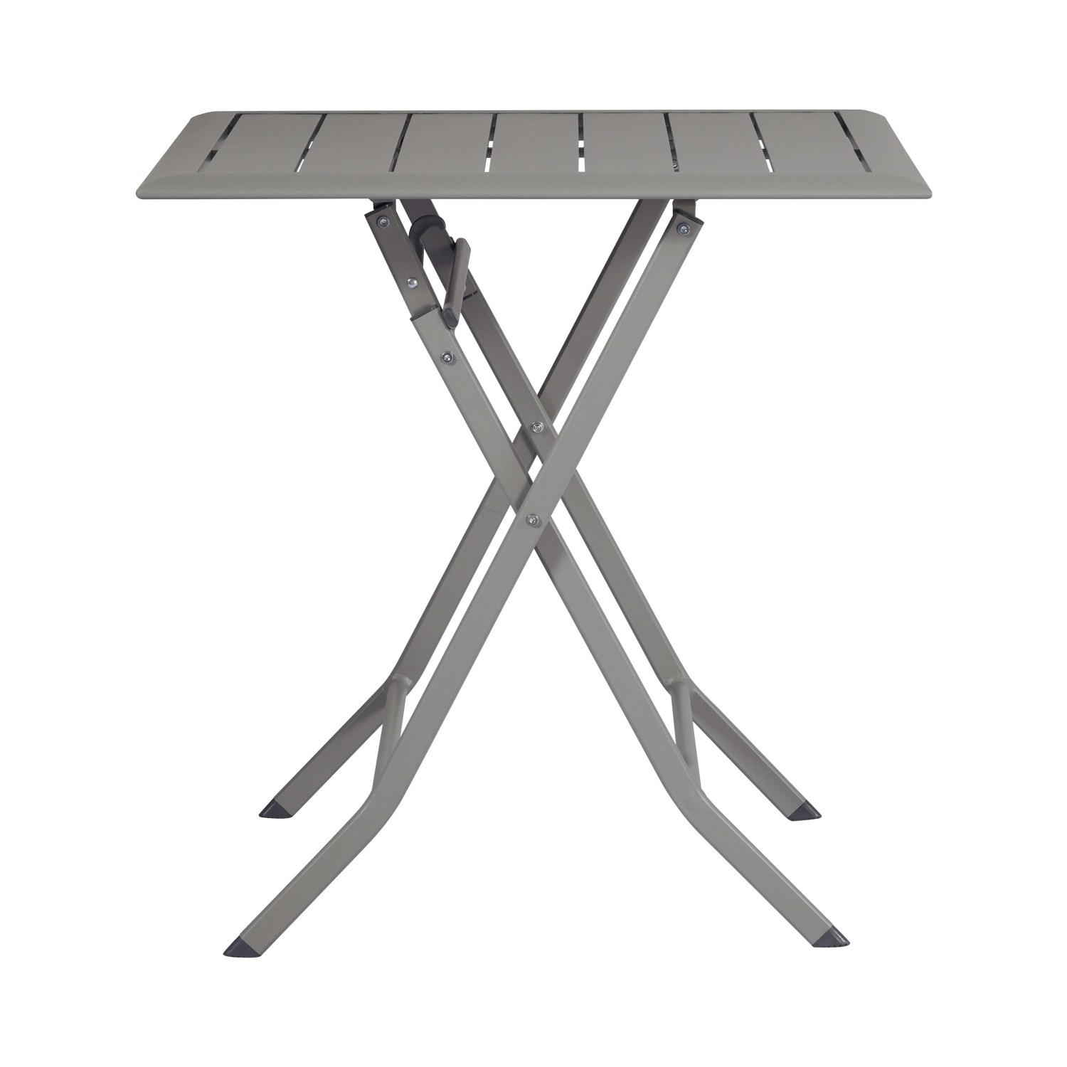 Set Bistrot Tavolo 60x60 E 2 Sedie Pieghevoli In Acciaio Nero - Faber - Foto 5