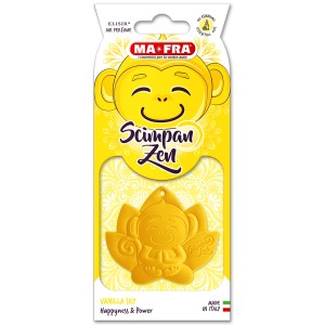 Profumatore auto MA-FRA Scimpan Zen Vanilla Sky giallo.