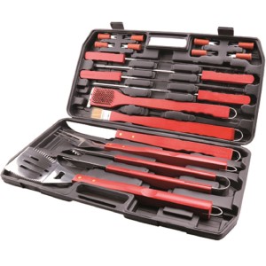 Set di utensili per barbecue t.b.t. in valigetta, accessori per barbecue.