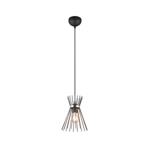 Moderna lampada a sospensione Rod nera e oro, 1 luce, 20x20 cm. Lampada a sospensione per soggiorno e sala da pranzo.
