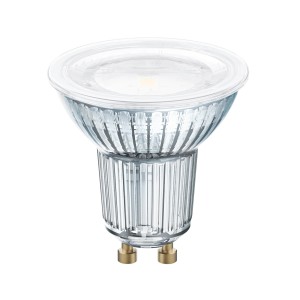 Lampadina LED GU10 trasparente per interni.